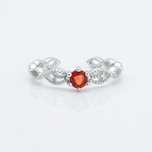 Natural Garnet Sterling Silver Ring